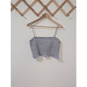 BCBGeneration Multicolored Smocked Ruffled Crop Top Tank Top - Size L